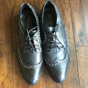 ASOS black studded Oxford shoes size 9